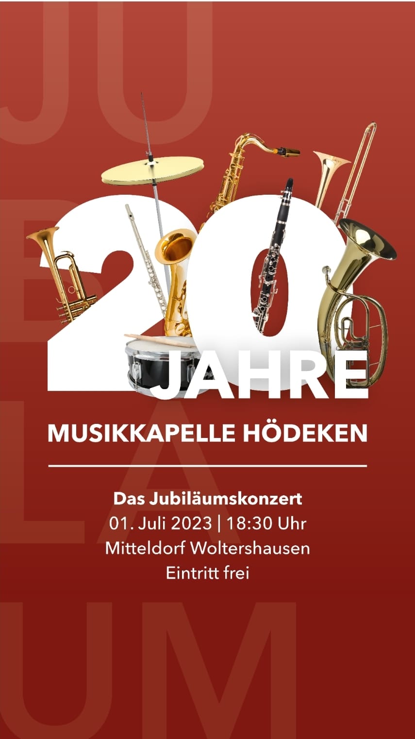 Flyer Jubiläumskonzert am 01.07.2023